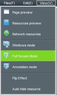 show like it:, user can select Full screen mode and