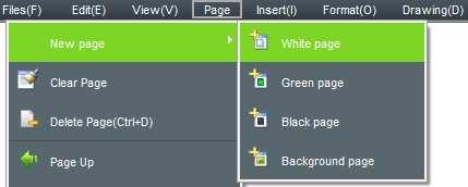 Page operation New page Means that inserts a blank page in the current file, the new page can be white page,