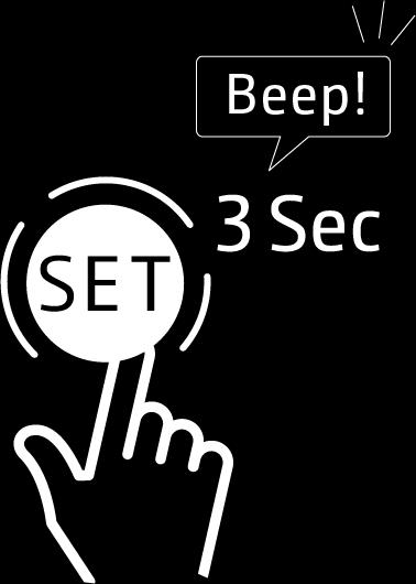 SET button for 3 seconds until a beep to switch the mode to individual (reset)* *All data on