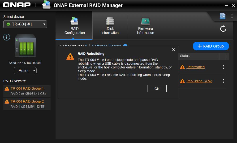 RAID protection mechanism with system events logs