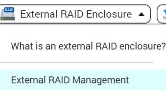 firmware version An external RAID can only be