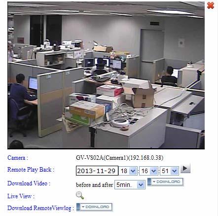 video file recorded by the connected cameras.