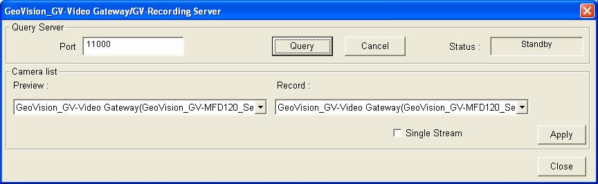 3. Type the IP address or domain name of the GV-Recording Server. Keep default HTTP port as 80 or change to match the HTTP port configured in GV-Recording Server.