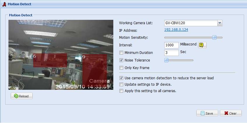 5.2.3 Motion Detection Set up motion detection to generate a notification or to begin recording whenever movement occurs in the video image.