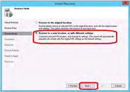 5 At the Destination step, select the ESX host on which the VM should