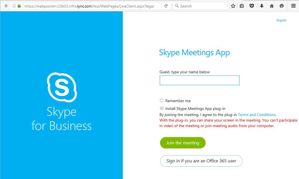 What if I don t have the app?! Many students won t have the app. That s ok. They won t need it to join your meeting. Instead, they can use web-based Skype for Business.