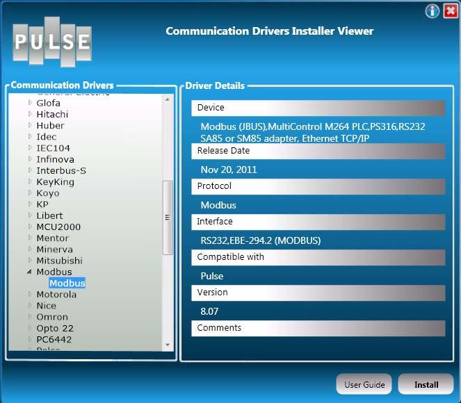 4 Locate and select the required driver. Click the Install button to run its setup.
