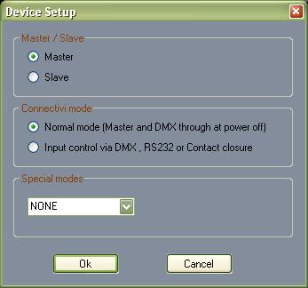The connectivity modes can also be selecting without using the pc software directly on the device.