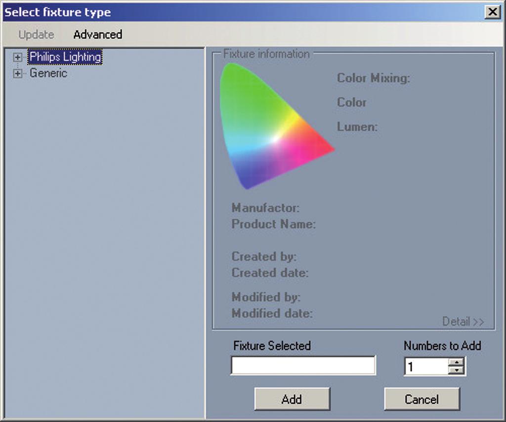 8 Add fixtures to the setup. Select Add fixture(s) from the dialog menu.