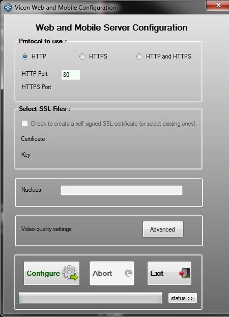 HTTP is the standard communication protocol for the web and mobile viewers. If added security is required, select HTTPS or both HTTP and HTTPS.