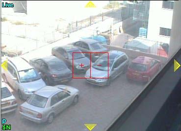 3. Click the button. The live video from the selected camera is displayed in the Video Display area, as follows: The yellow arrow directional markers and the the following steps.
