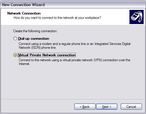 Step 2: Setting Up the Dialup Connection After you have configured the computer as the VPN server, you must create a VPN dialup connection. 1.