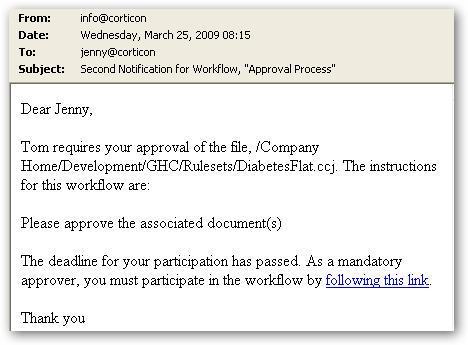 Figure 39 Sample Email Notification By