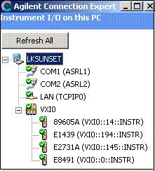 4 Configuring IO Interfaces Configuring the VXI interface Connection Expert will list all the modules and their addresses.