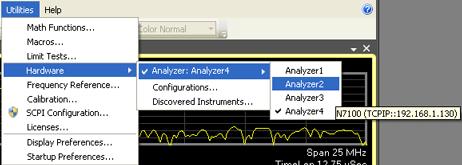 6 Configuring Agilent N7100 Series Connect Instruments to VSA Software 9. Select the Analyzer that displays as the N7100 analyzer.