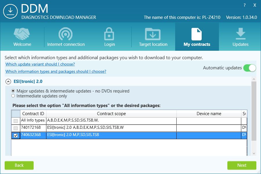 The Online-updates will be available from the Diagnostics Download Manager (DDM).