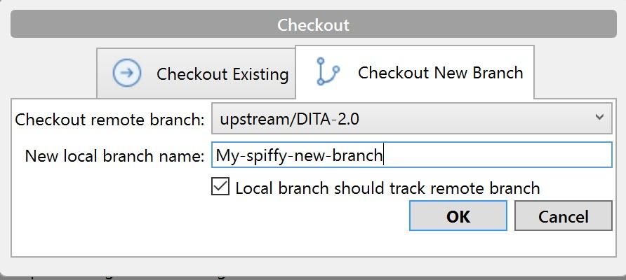 Right-click the appropriate upstream branch, and then click Checkout