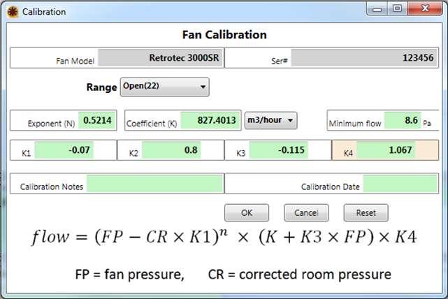 The equation displayed in the Fan Calibration window is the important thing to understand.