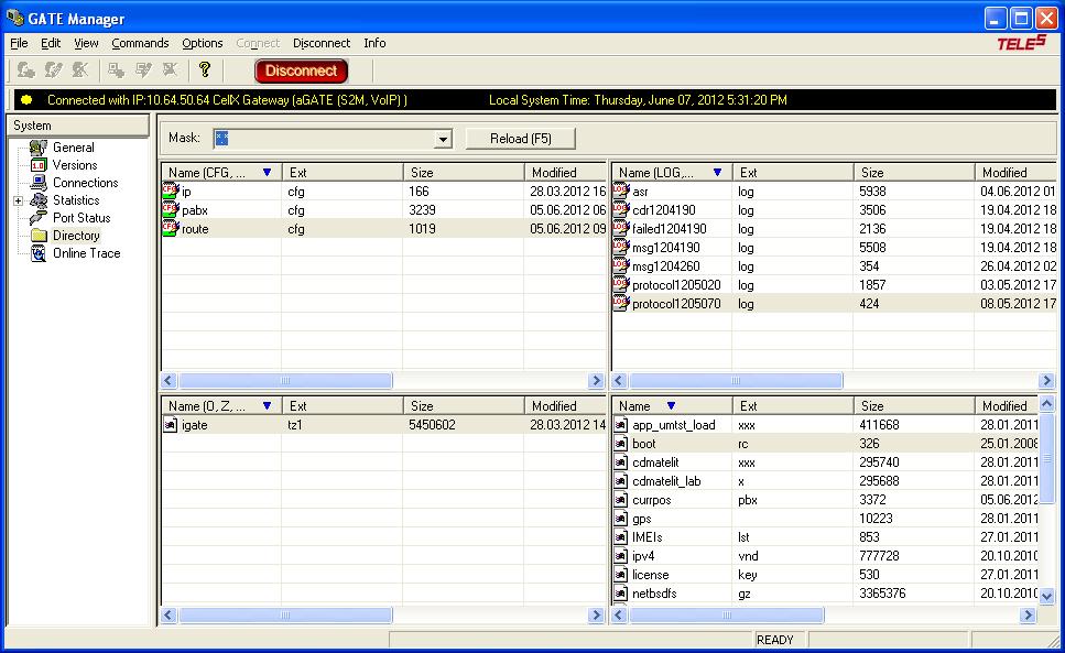 Once connected, select Directory from System tree on the left side. The following screen will appear if done correctly.