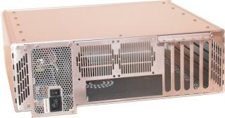 By creating a deeper enclosure, a full size ATX power supply can be accommodated.