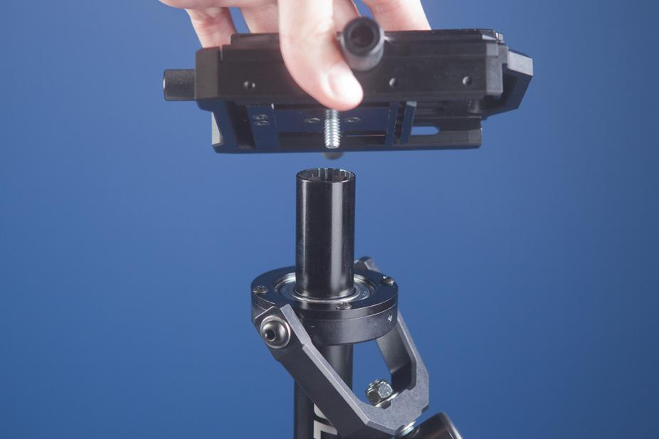 (See Figure 25) Figure 25 Rotate and screw the CAMERA MOUNTING PLATFORM into the THREADED INSERT in the top of the CENTRAL POST.