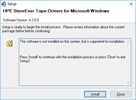 Installing tape library drivers It s recommended to install the latest update driver from HP.