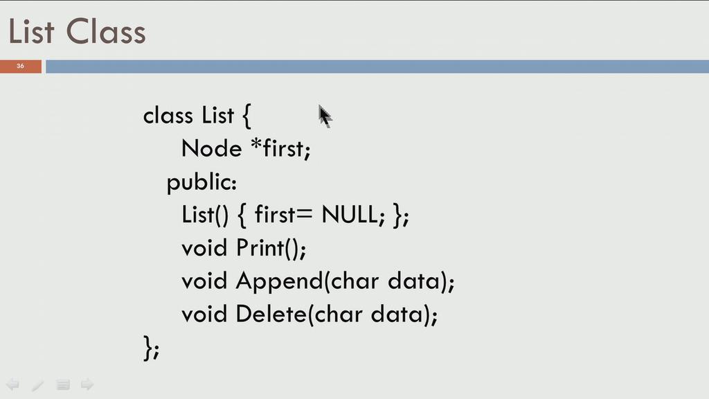 (Refer Slide Time: 24:43) So, what does the linked list have? The linked list has a Node called the first node.