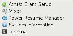 the following: 1. On Atrust Client Setup, click System > Terminal. 2.