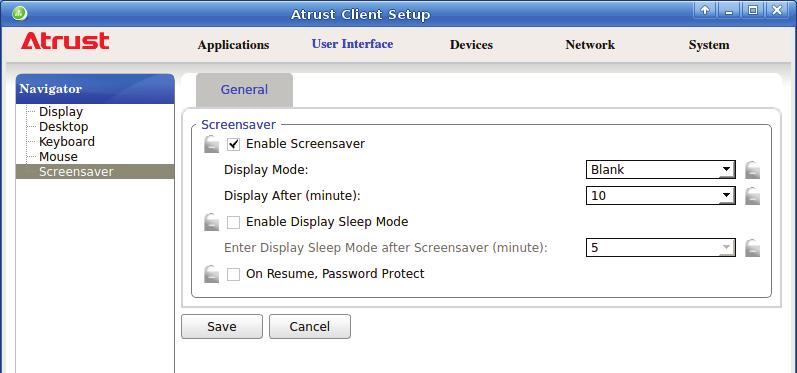 Configuring Client Settings Configuring User Interface Settings 79 4.3.9 Configuring Screensaver Settings To configure screensaver settings for your t66, please do the following: 1.