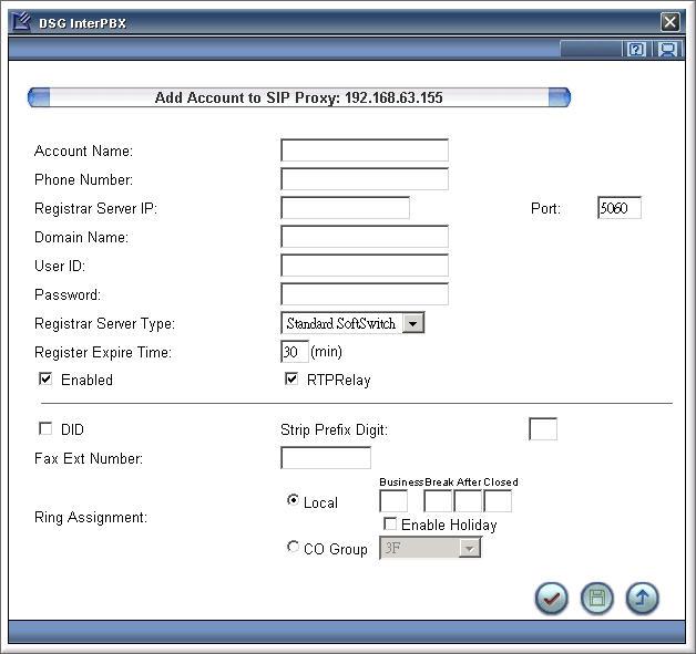 Chapter 3 Settings on InterPBX System 19 If you have subscribed the SIP Trunks service provided by your carrier, you can input your account information at this section.