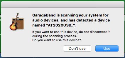 - Set up GB to use the mic - From the GarageBand menu,