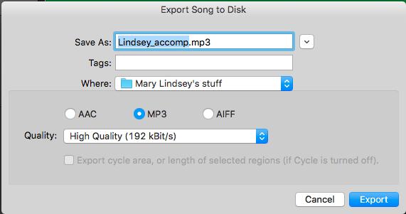 - Go to your Assignment Folder, and make sure your yourlastname _accomp file is there. Double-click the file to hear it in itunes, or simply select it and press the space bar to listen to it. 2.