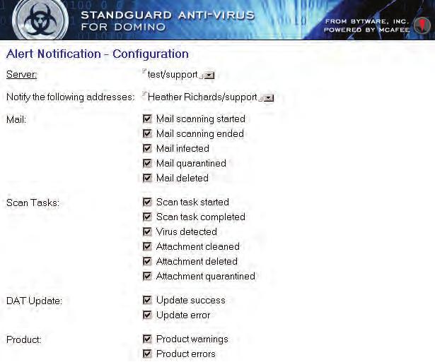 StandGuard Anti-Virus Technical Packet 24 Automatic updating McAfee updates virus definitions daily and StandGuard Anti-Virus can automatically update itself by downloading DAT files directly from
