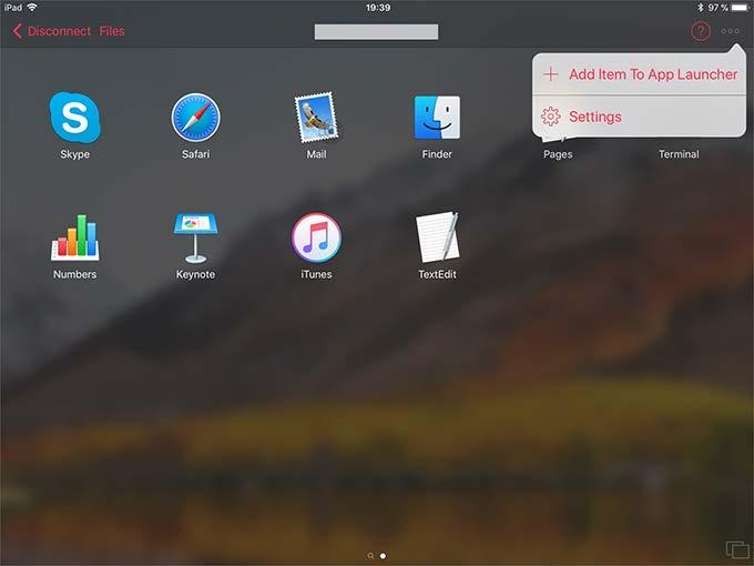 Organize and Open Apps When you first connect your phone or tablet to your computer using Parallels Access, the App Launcher appears showing several of the applications from that computer.