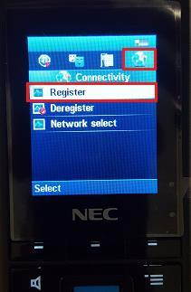 Scroll right to Connectivity and select Register as shown