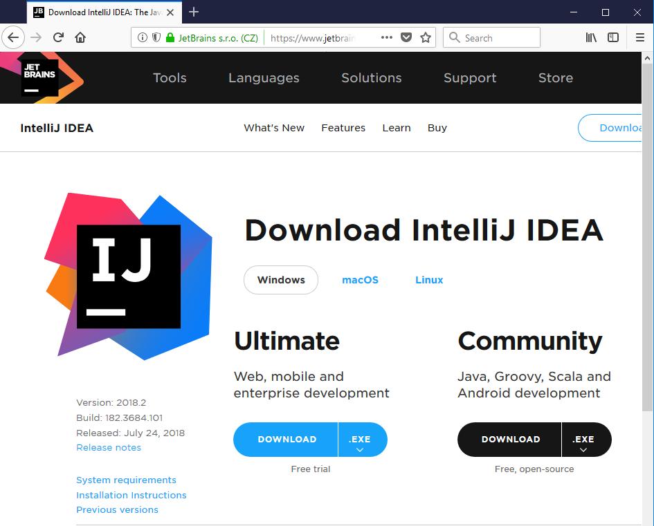 IntelliJ Installer Download the free community edition: https://www.jetbrains.