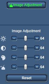 4 Image Adjustment You can adjust image quality. 5 Alarm It moves to an alarm setting screen.