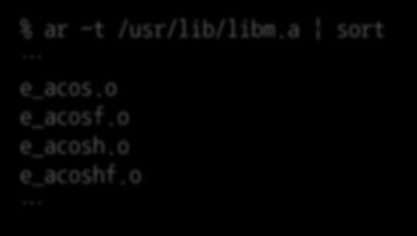STATIC LIBRARIES (5) Commonly used libraries libc.