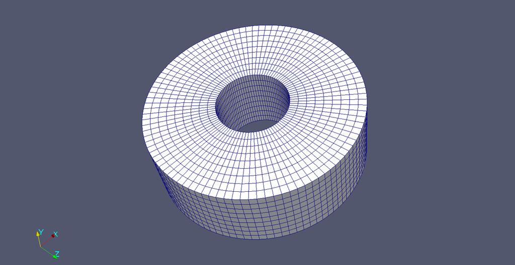 51 5.2.2 Qualitative mesh quality analysis Figure 5.2: Isogeometric mesh of a circular annulus with rectangular cross-section.