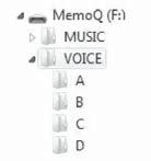 7. Power On/Off If you press more than 3 seconds LED screen MemoQ will appear and disappear than the contact will be on stand by in the last recorded folder. 8.