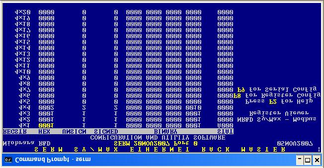 Figure 5-6 View Registers Terminal Emulator Selecting the Terminal emulator from the Utilities menu will invoke a terminal emulator according to the setup selected in the Setup menu.