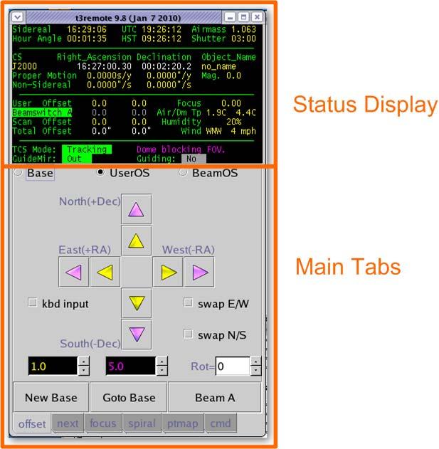 1102 T3Remote Version: 2017-08-09 1. Introduction T3Remote is a mini-gui for the tcs3. It is intended to be used by observers and the Telescope Operator.