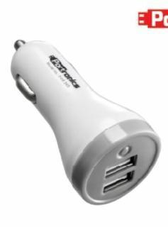 Car Charger CAR POWER Dual Port Universal Car Charger Extra Charging Cable Anti electromagnetic