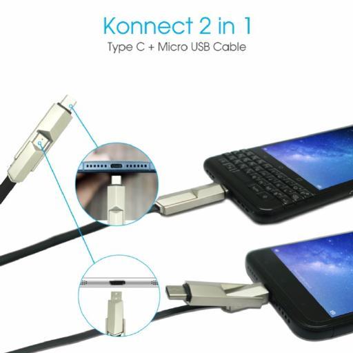 Cables KONNECT 2 in 1 Type-C +Micro USB