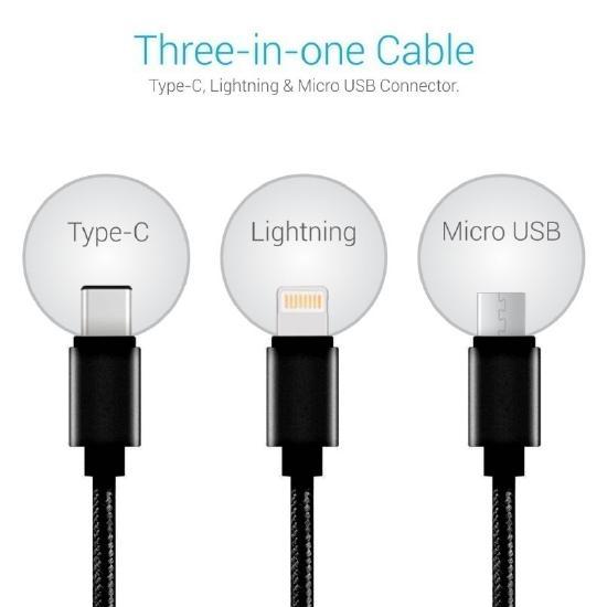 Cables KONNECT 3 3-in-1 Multi Function Cable