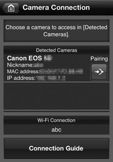 Start EOS Remote on the smartphone.