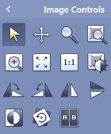 7.2.4 Image Controls Select - Default Cursor - Select Functional button, Maker, Annotation, Cropping area etc. Panning - Move the center of the selected image. Zoom - Resize the image.