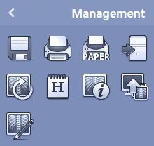 7.2.6 Management Save As - Save the selected image under a different file name. Print - Print the selected image to the DICOM Printer. Paper Print - Print the selected image to the Paper Printer.