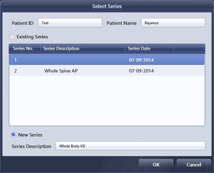 < Figure 60 Select Series > - Select a series after adding, click the OK