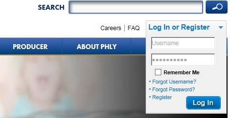 Create a new My PHLY account: From the PHLY.com home page, select one of the following methods to begin the registration process.